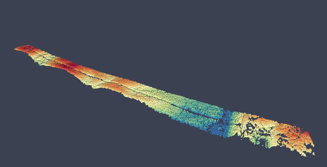 Рисунок 28. Общий вид визуализации тепловой карты «По высоте» в модуле «Документация»‍

