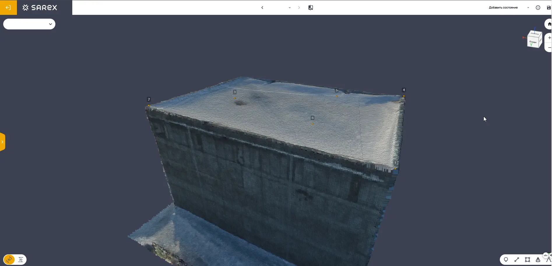Общий вид здания с установленными на его крыше аннотациями точек