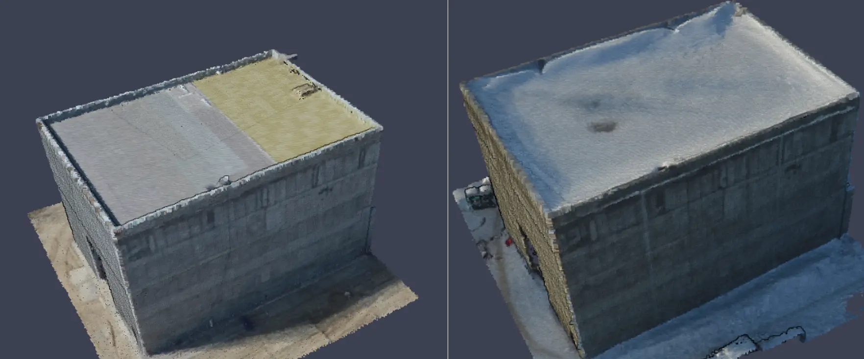 Общий вид облаков АФС за первую (летнюю) и последующую (зимнюю) съемки