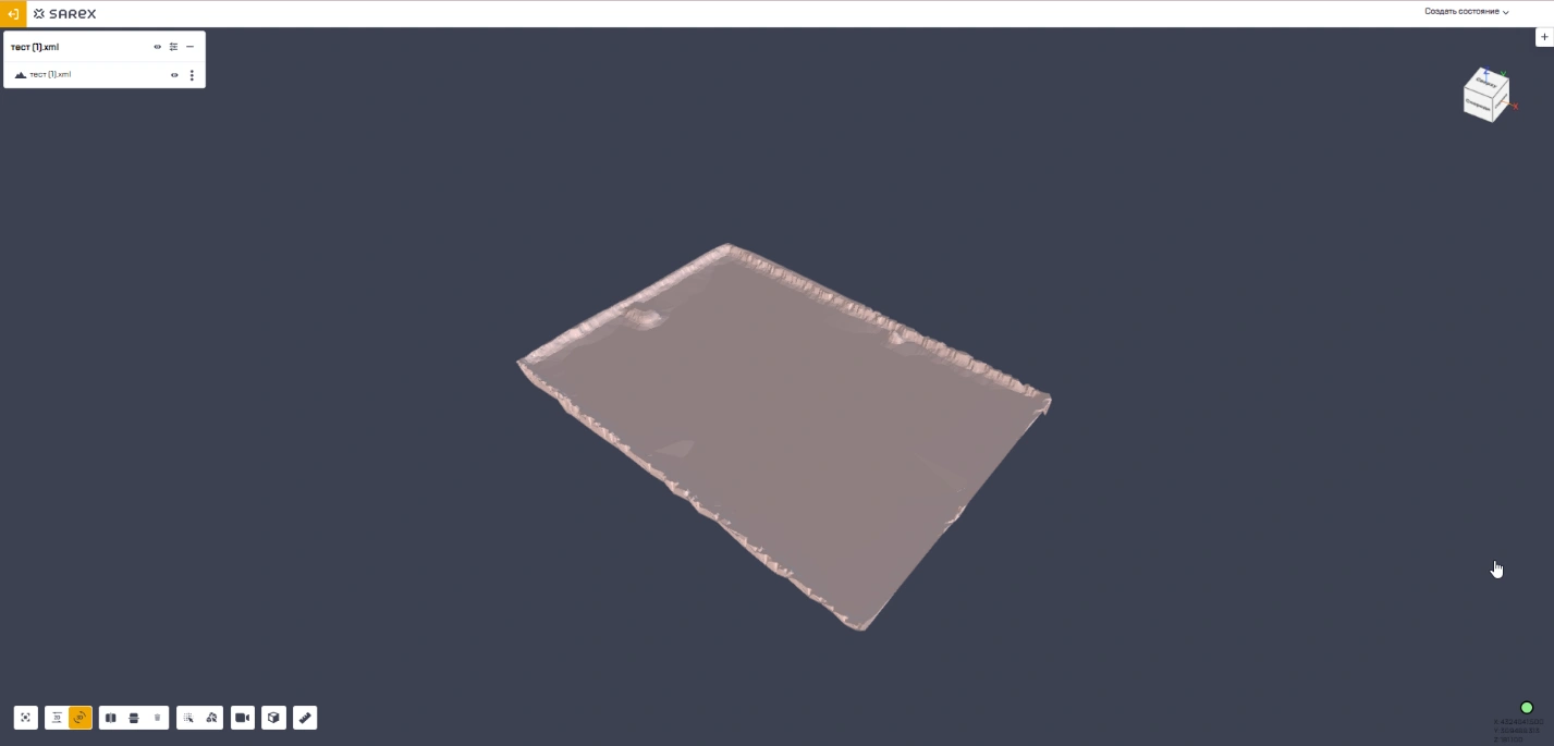 Общий вид получившейся поверхности крыши на платформе SAREX