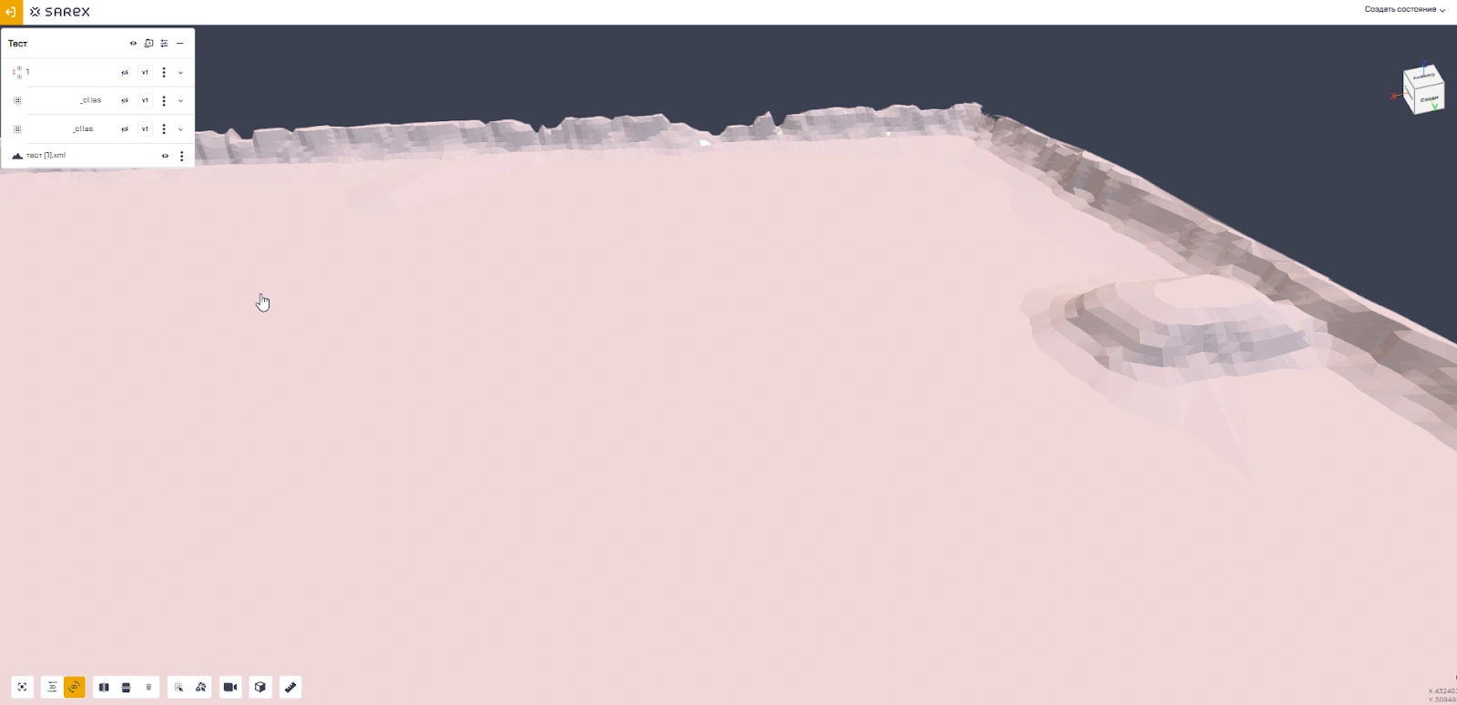 Приближенный вид получившейся поверхности крыши на платформе SAREX