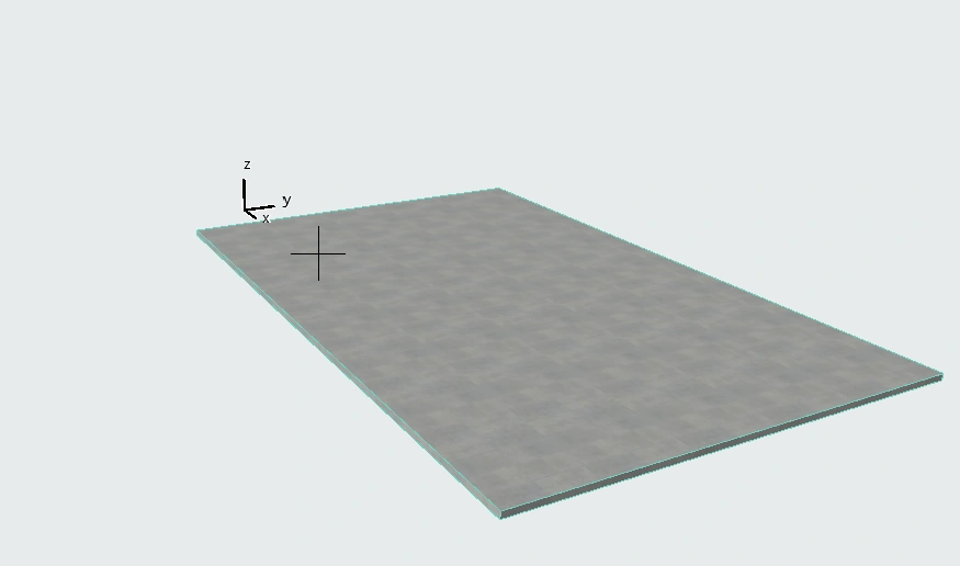 Общий вид смоделированной плиты крыши в стороннем ПО по размерам снятых на платформе SAREX