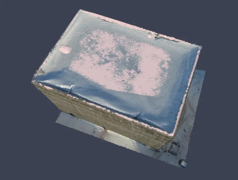 Общий вид получившейся поверхности крыши и облака АФС на платформе SAREX